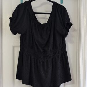 Lane Bryant Swiss Dot Peplum Top